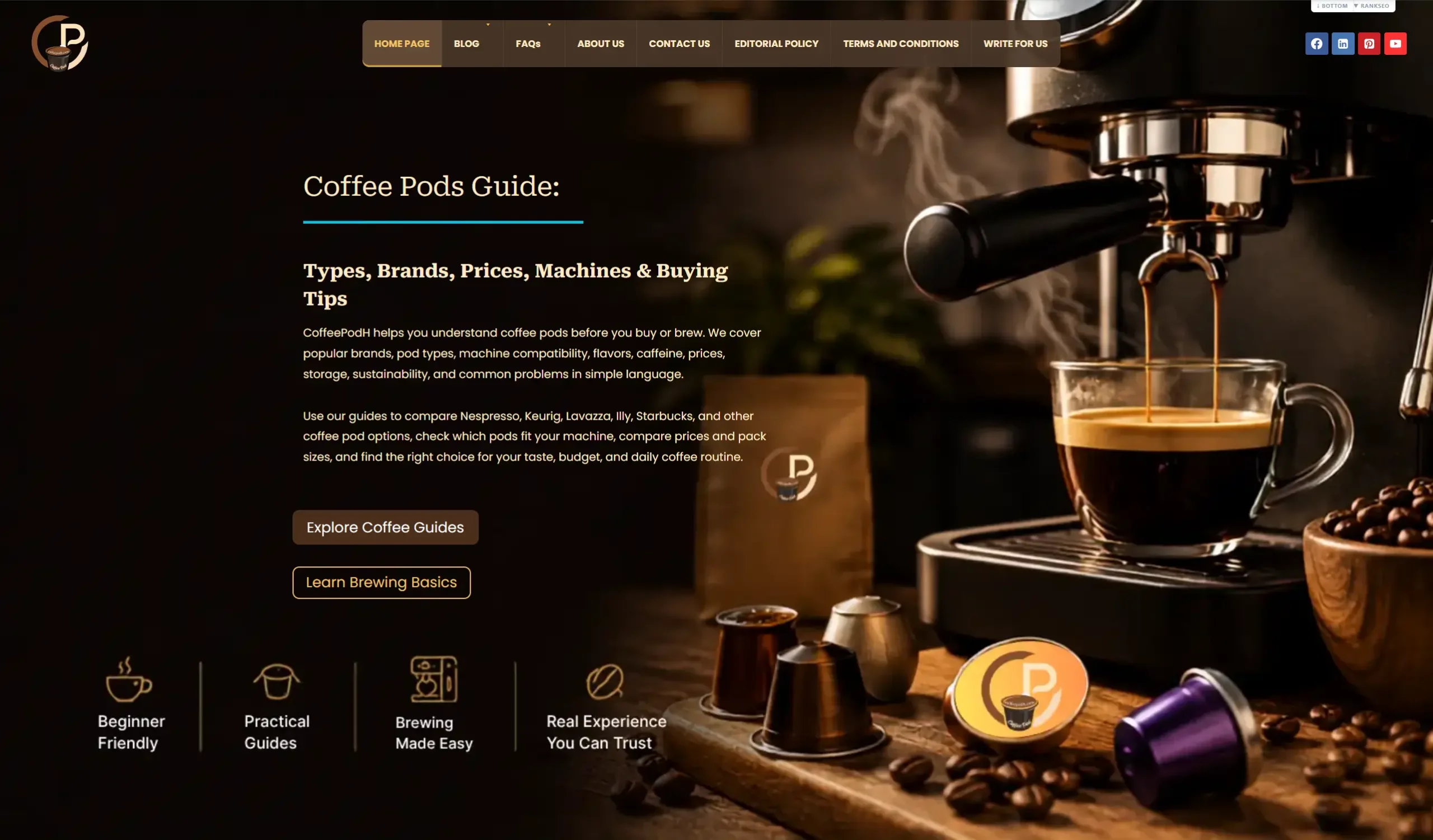 CoffeePodH client project website